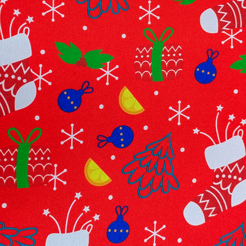 Polyester silk fabric featuring Christmas theme decorated with playful holiday elements like snowflakes, ornaments, and festive foliage, this round-shaped lantern is perfect for adding warmth and charm to your holiday décor.