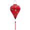 Balloon shaped lantern with pink tassel featuring a print of various birds in flight with peach flowers against a hot pink.