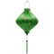 Lozenge shaped lantern with green tassel.