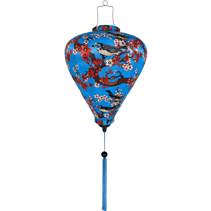 Balloon shaped Vietnamese silk lantern for sale.