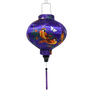 Round 20 cm Vietnamese lantern with purple tassel.