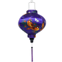 Round 20 cm Vietnamese lantern with purple tassel.