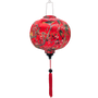 Round shape Vietnamese silk lantern with red tassel.