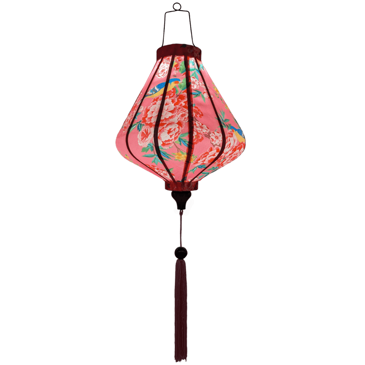 Glowing Teardrop shaped Vietnamese lantern.