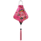 Teardrop shaped lantern with pink tassel.