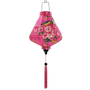 Teardrop shaped lantern with pink tassel.