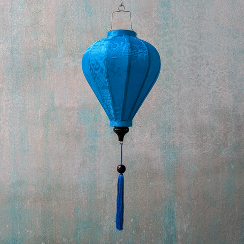 Jacquard Silk Blue Lantern