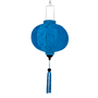 Blue round shaped decorative Vietnamese silk lantern with a tassel 
