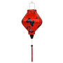 20 cm Tube shaped lantern with red tassel.