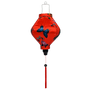 20 cm Tube shaped lantern with red tassel.