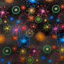 Colourful celebration fireworks pattern on a black background