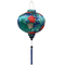 Round shape Vietnamese Lantern with blue tassels and chrysanthemum flowers.