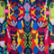 Polyester silk fabric used for creating Vietnamese Hoi An silk lanerns featuring abstract patterns and rainbow of colours.