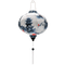 Round shaped lantern with red-crowned cranes and pagoda on white background.