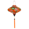 UFO shaped Vietnamese lantern featuring cranes and lotus flowers with orange tassel.