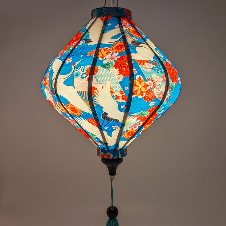 Cranes & Patterns on Teal