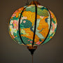 Cranes & Flowers on Orange Lantern