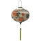 Round Hoi An Vietnamese Lantern with green tassel and print of green and blue dragons on a rich creamy backdrop.
