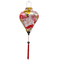 Vibrant balloon shaped lantern with red tassel, intricate floral, fan, and lantern designs, handcrafted in Hoi An for elegant lighting.
