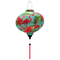 Round Hoi An Vietnamese lantern with flamingos on blue and pink tassel.