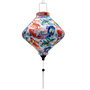 Lozenge shaped traditional Vietnamese lantern featuring, perfect for home, balcony, or festive decor.