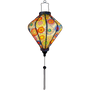 Glowing Diamond shaped lantern with beautiful illustration of flowers.