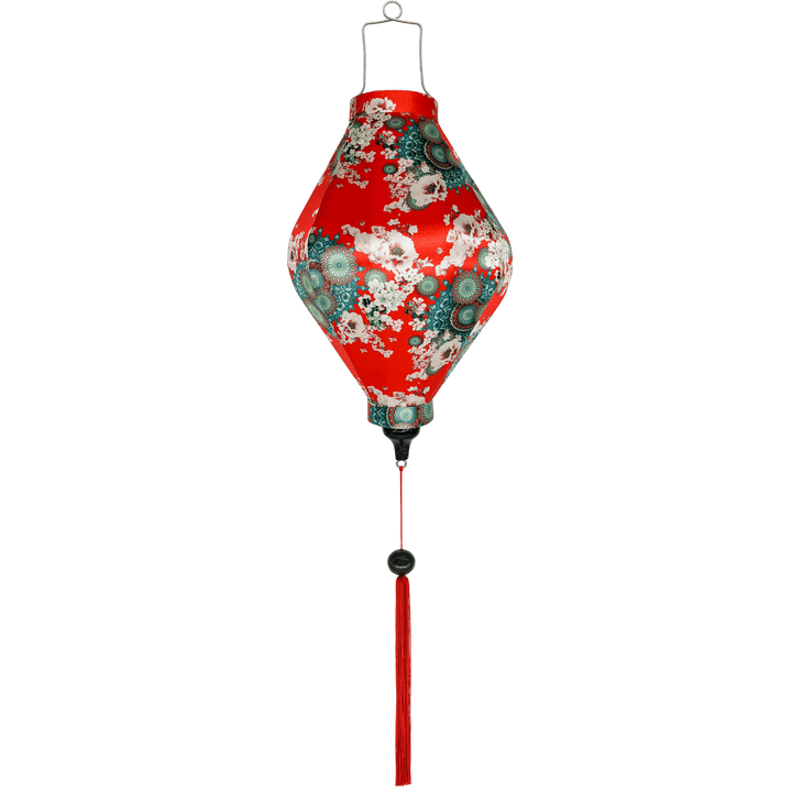 Red Geometric Paisley Lantern