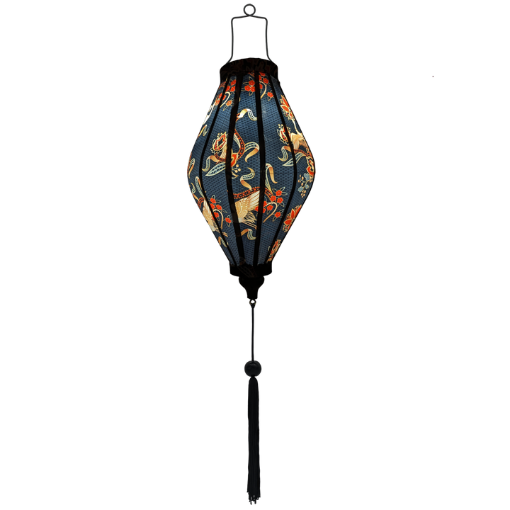 Glowing Tube shaped Vietnamese Hoi An Lantern. Perfect for ambient lighting.