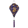 Balloon shaped purple lantern with gold dragon design with matching purple tassel