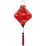 Lozenge shaped Vietnamese Hoi An Lantern with red tassel.