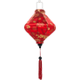 Lozenge shaped Vietnamese Hoi An Lantern with red tassel.