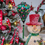 Balloon shape Vietnamese silk lantern with Christmas print. The perfect decoration for the holiday season.