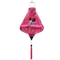 Teardrop shaped lantern with polyester silk fabric featuring large heron birds flying amongst pink flowers on a bright pink background and pink tassel.