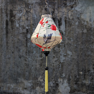 Herons & Roses on Cream Lantern