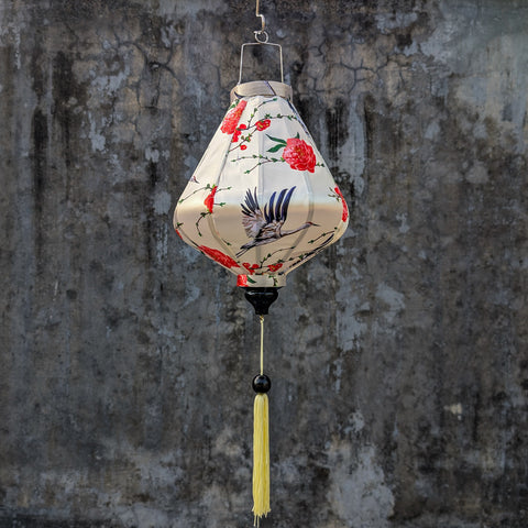 Herons & Roses on Cream Lantern