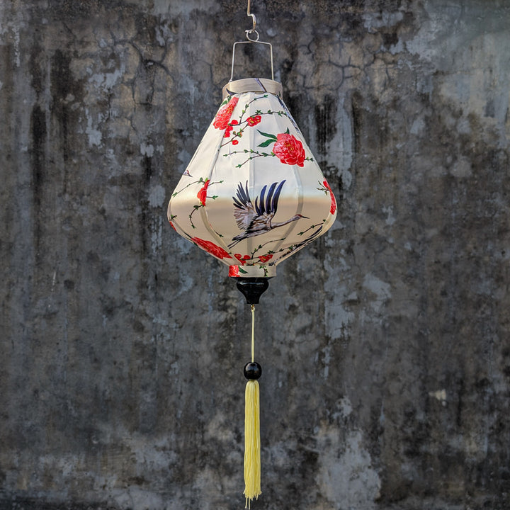 Herons & Roses on Cream Lantern
