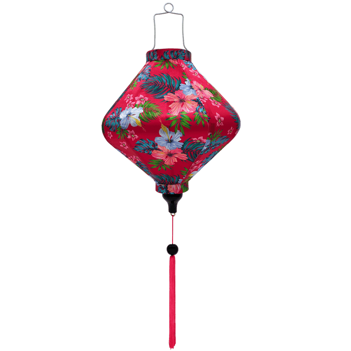 Lozenge shape Vietnamese silk lantern.