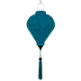 Balloon shaped Teal Jacquard silk lantern with a matching tassel.