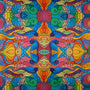 Polyester silk fabric with abstract pattern