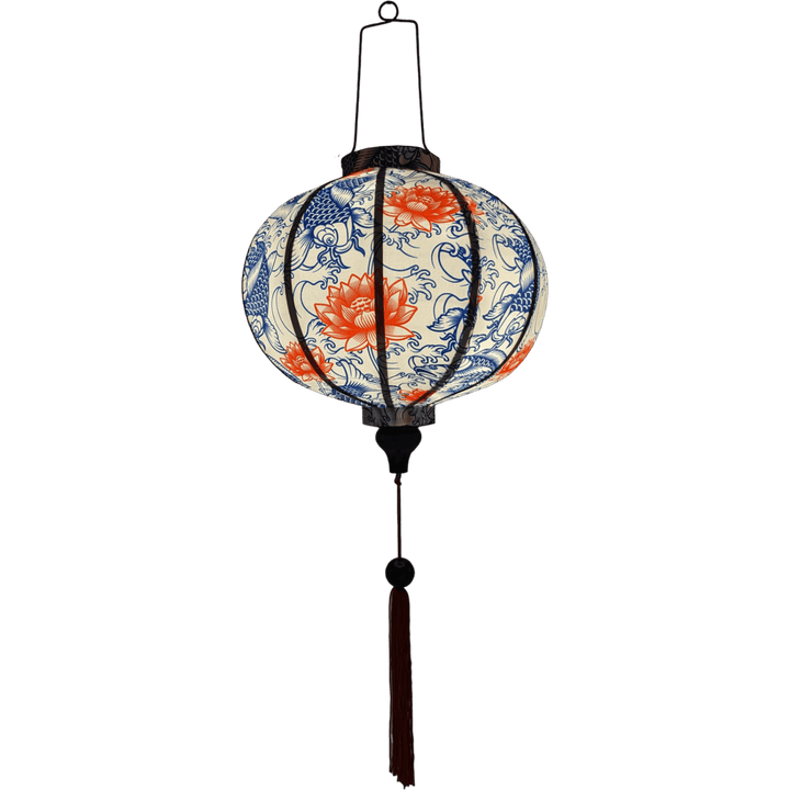 Glowing Round Vietnamese lantern.