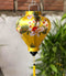 20 cm size lantern handmade with yellow polyester silk fabric with Hibiscus flower print.