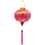 Round Vietnamese Hoi An Lantern with pink tassel.