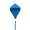Balloon shape Vietnamese silk lantern in blue plain silk.