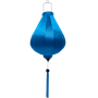 Garlic shape Vietnamese silk lantern in blue plain silk fabric.