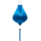 Garlic shape Vietnamese silk lantern in blue plain silk fabric.