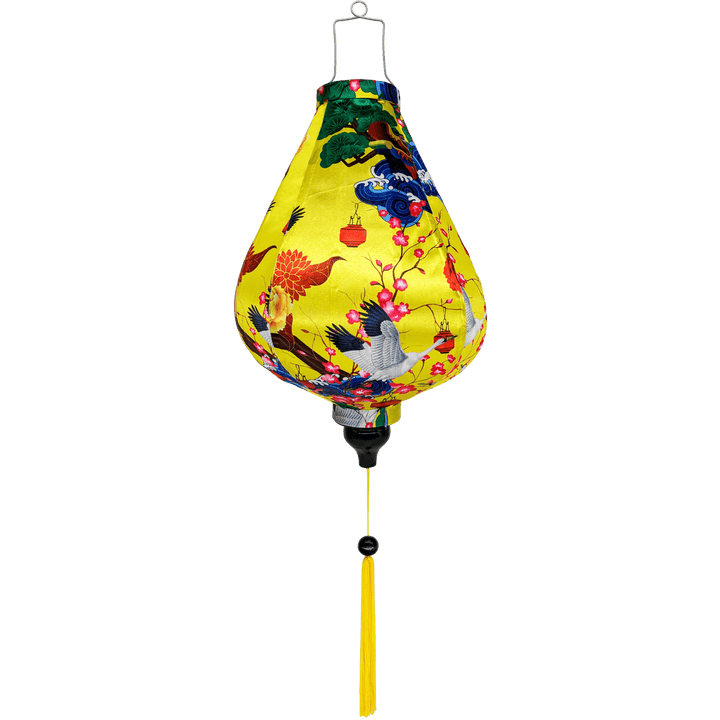 Garlic shape Vietnamese silk lantern handmade in Hoi An created for Lunar New Year.