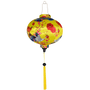 Round shape Vietnamese silk lantern handmade in Hoi An created for Lunar New Year.