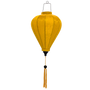 Balloon shape Vietnamese silk lantern handmade in Hoi An with bamboo, steel and mustard jacquard silk fabric.