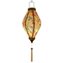 Glowing Balloon shaped Vietnamese Lantern with yellow tassel for sale.