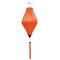Plain silk neon orange Tube shape Vietnamese lantern with tassel for sale.